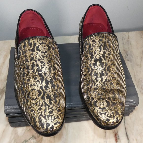 NICE! Men's Enzo Romeo Stylish Formal or Casual Gold Loafers Slip On 8(M) US - Picture 6 of 12
